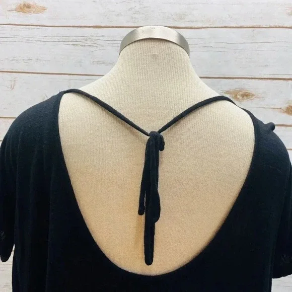 BETHANY MOTA Women Short Sleep Pull Over Scoop Neck "FRIDAY" Black Top Sz Medium - Picture 8 of 11